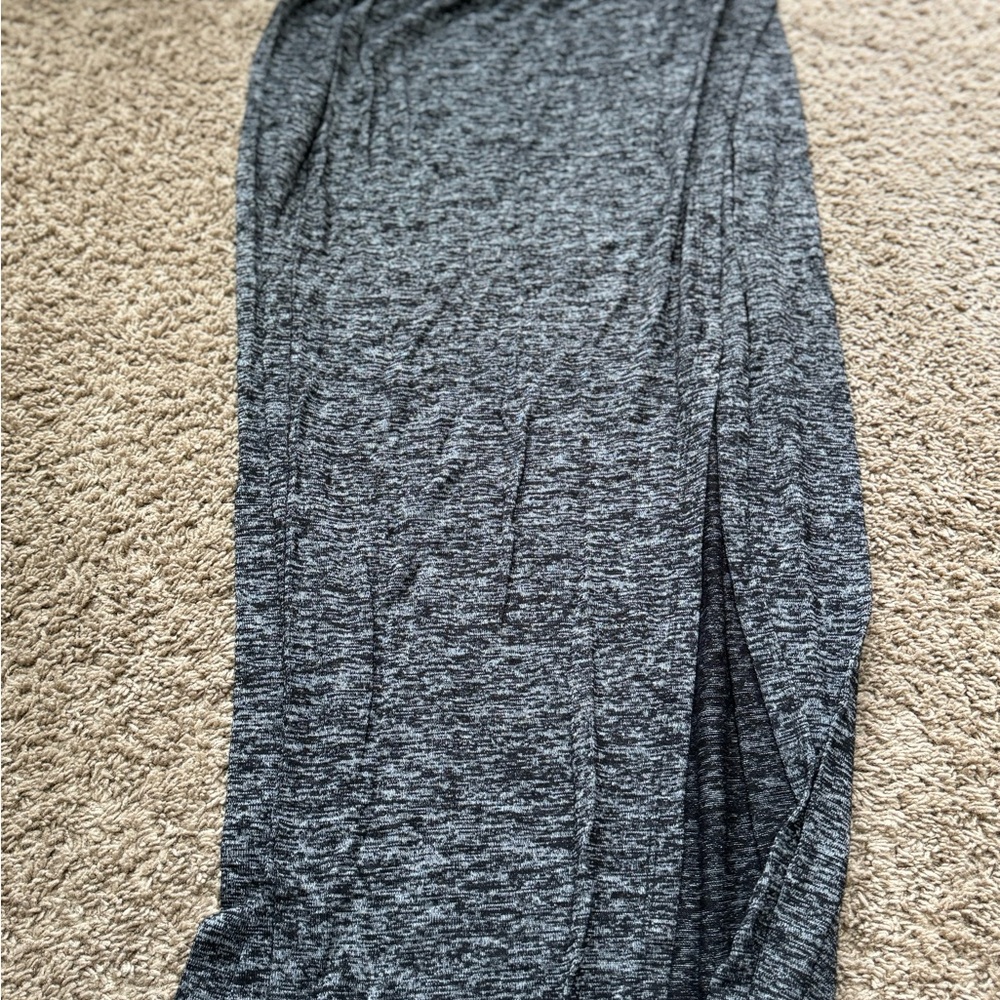 Maurices Gray Maxi Pencil Skirt with Ruched Slit